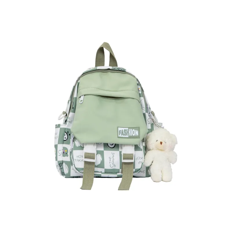 URBAN FOREST Nylon Backpack Unisex Black/Purple/Orange/Green/Blue/Pink-17