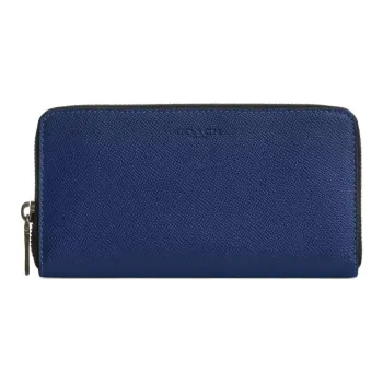 COACH Accordion Wallet Leather Wallet Small Size Men's Dark Blue