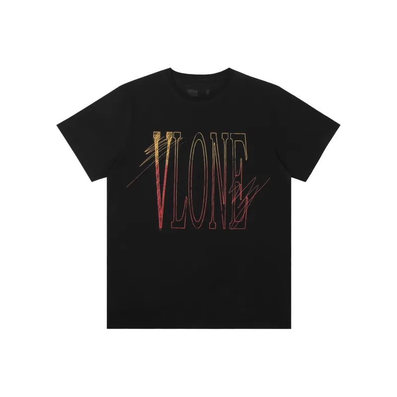 VLONE T Shirt Unisex Black Orange-1