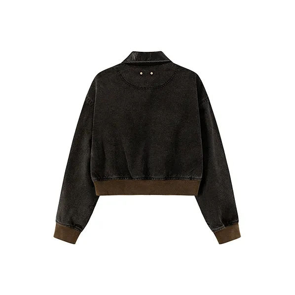 CHUU Denim Jacket Women's Black-1