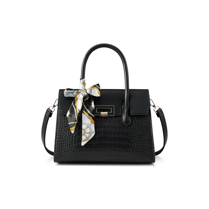 Vigno Synthetic Leather One Shoulder Crossbody Tote Bag Regular Women's Black-1