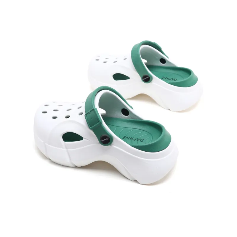 DAPHNE Clogs Women's White Green-3