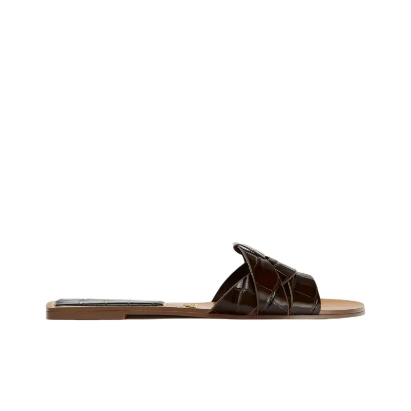ZARA PU Polyurethane Slip Resistant Slide Slippers Women's Brown-1