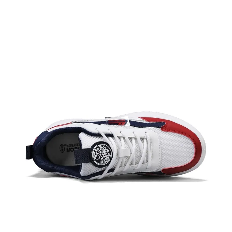 Warrior Slip Resistant, Abrasion Resistant, Breathable Low Top Casual Shoes Men's White Blue Red-2