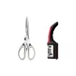 Extended Length Milk White Dual-Purpose Kitchen Scissors+Sharpening Stone