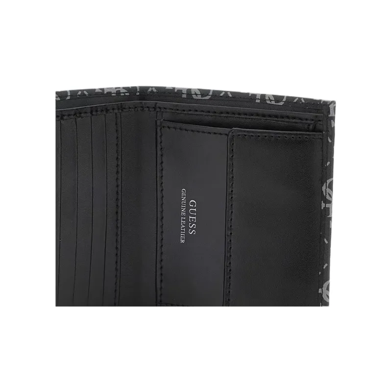 GUESS Genuine Leather Wallet Mini Men's Dark Gray-4