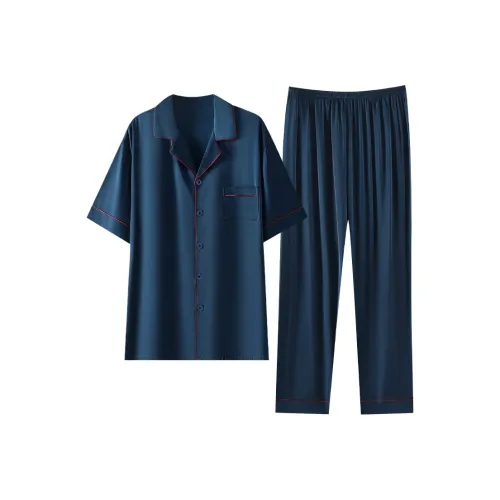 WUSE Pajama Set Men's Navy Blue