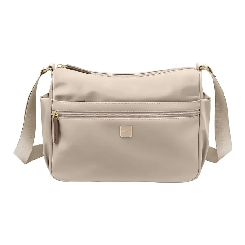 GOLF Fabric Shoulder Bag, Crossbody Bag Regular Women's Apricot/Elegant Black-0