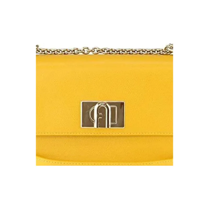Furla 1927 Collection Leather Small Square Bag Shoulder Bag Crossbody Bag Mini Women's Lemon-4