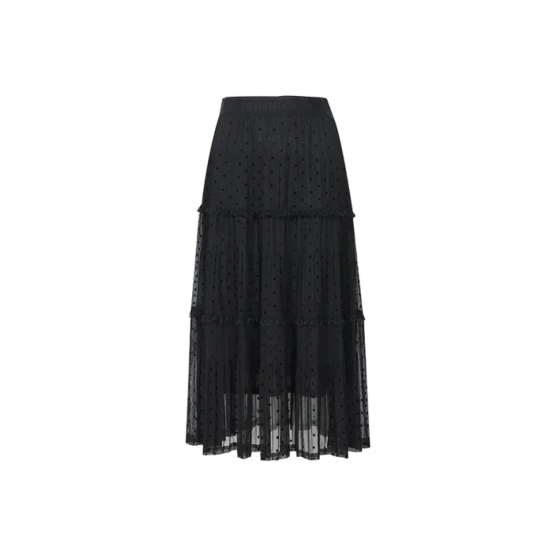 Firststation Casual Long Skirts Women's Black-1