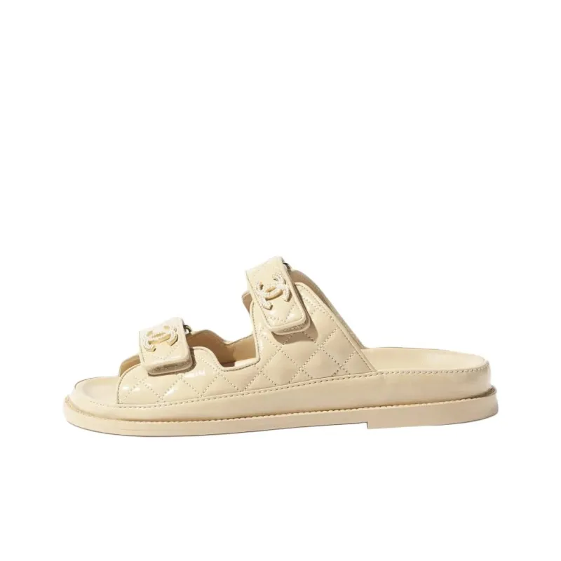 CHANEL Slide Slippers Women's Beige-0