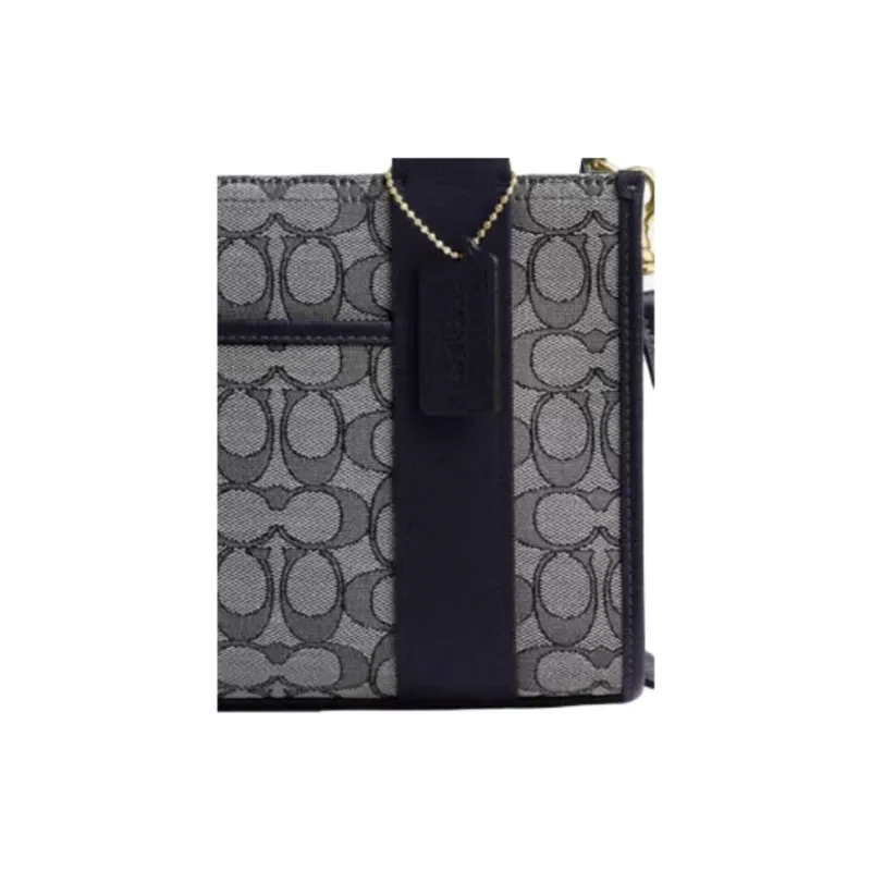 COACH Smith Litchi Grain Leather Tote Bag, Shopping Bag, Crossbody Bag, One Shoulder Handbag Medium Size Women's Black-5