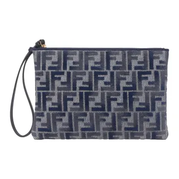 FENDI Peekaboo Calfskin Clutch Women's Blue