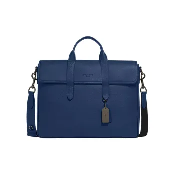 COACH Sullivan Leather One Shoulder Handbag Tubas Men's Dark Blue