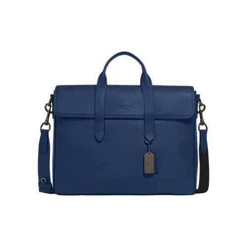 COACH Sullivan Leather One Shoulder Handbag Tubas Men's Dark Blue