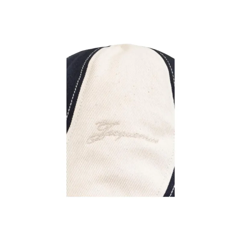 Jacquemus Logo Embroidered Striped Bucket Hat-3
