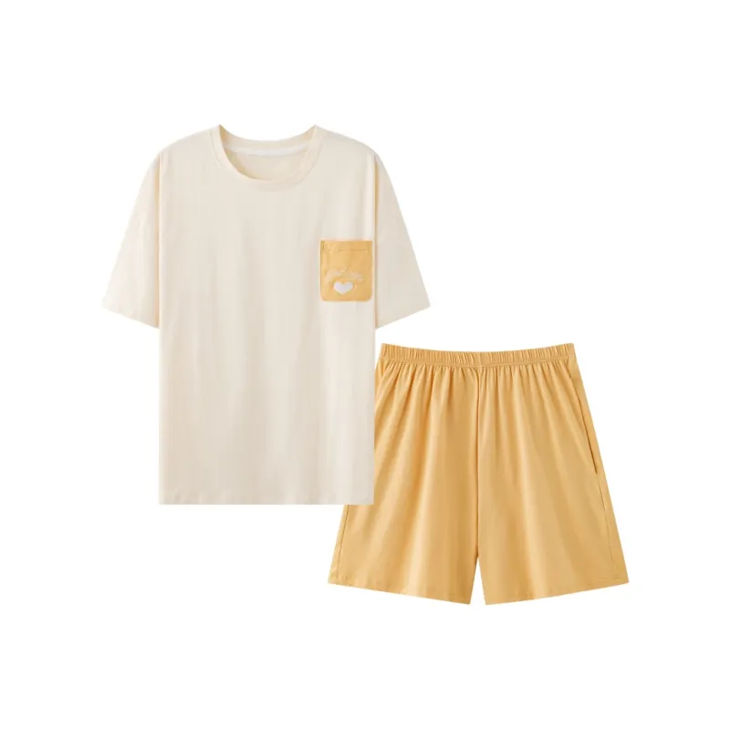 BONAS Pajama Set Women's Yellow Heart-0