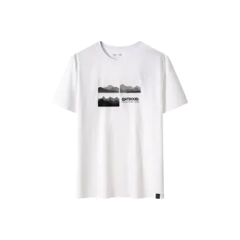 OUTDOOR PRODUCTS Drop Shoulder Sleeve T Shirt Men's Classic White