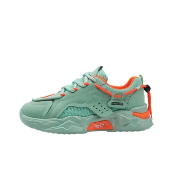 Green Feet Anti Slip Wear Resistant Mid Top Chunky Sneakers Men's Green