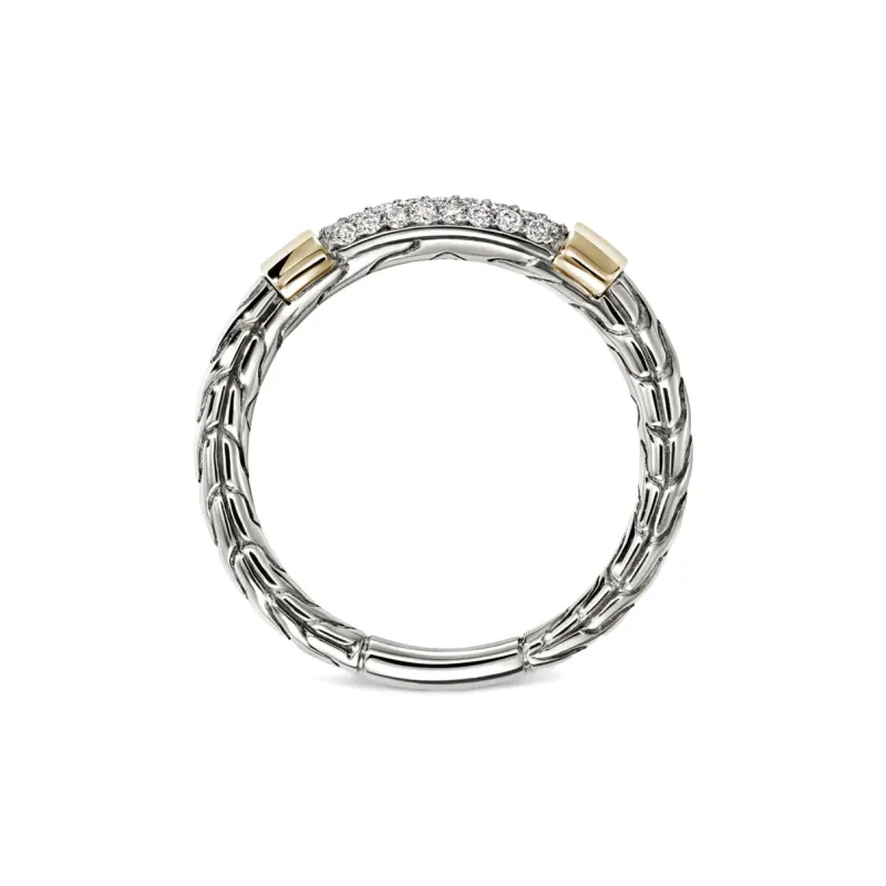 John Hardy 14K Yellow Gold And Sterling Silver Diamond Pavé Ring-2