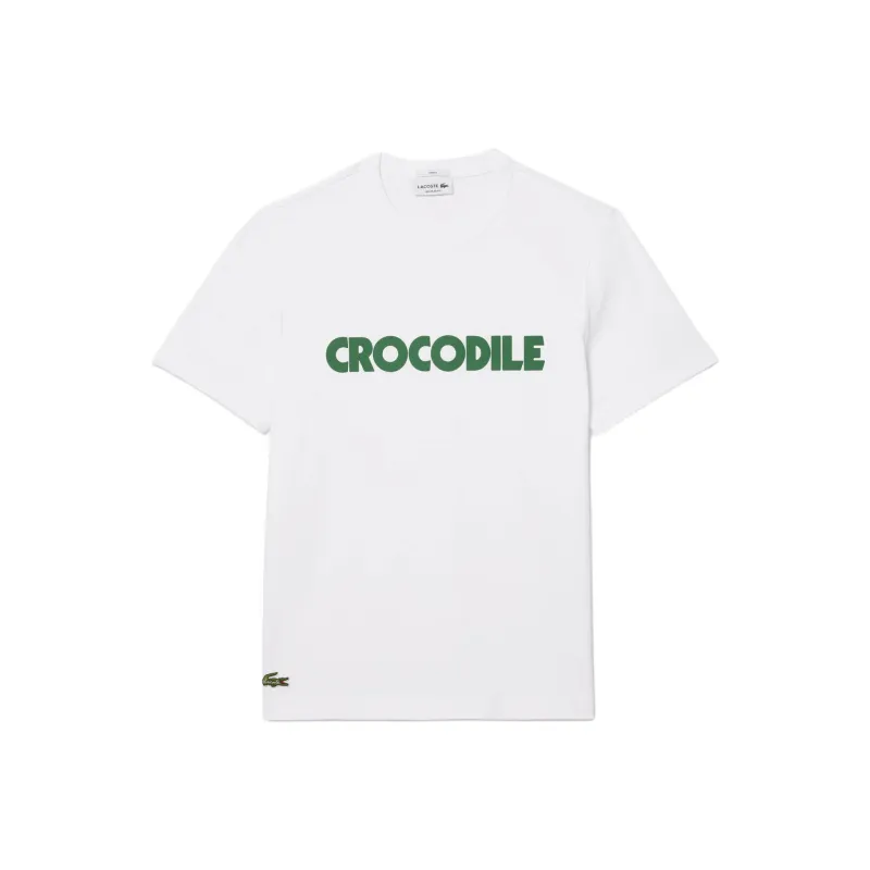 LACOSTE Slogan print Cotton T shirt-0
