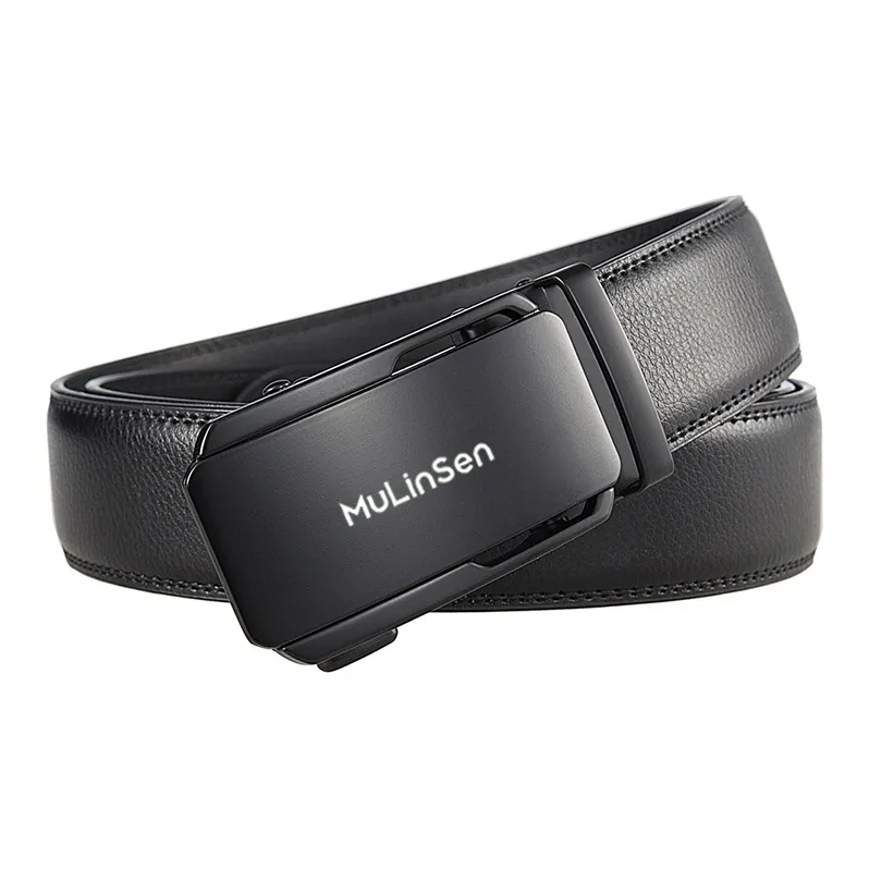 Mulinsen Cow Leather Belts Men's Width 3.5CM-1