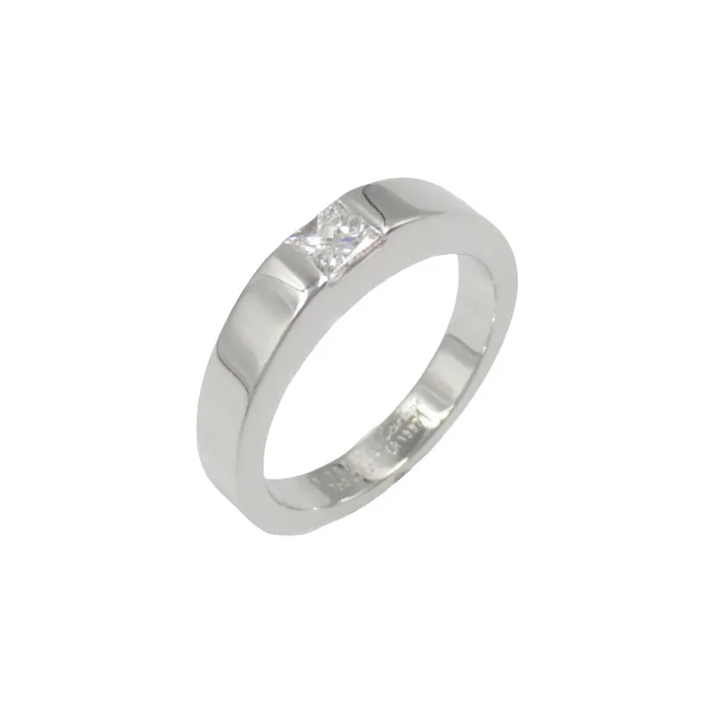 Cartier 2010s 18K White Gold Tank Ring-1