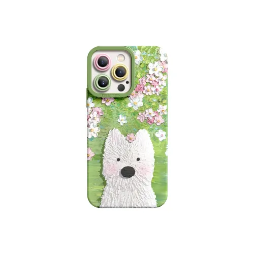 I Create My Art Silicone Material Spring West Highland Phone Case Compatible With Apple Collection Cute Style