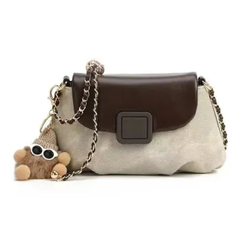 SHORT HAIR GIRL PU Shoulder Bag Women's Apricot