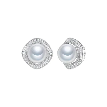 ME LUXE Pearl Stud Earrings, Exquisite And Elegant Women's