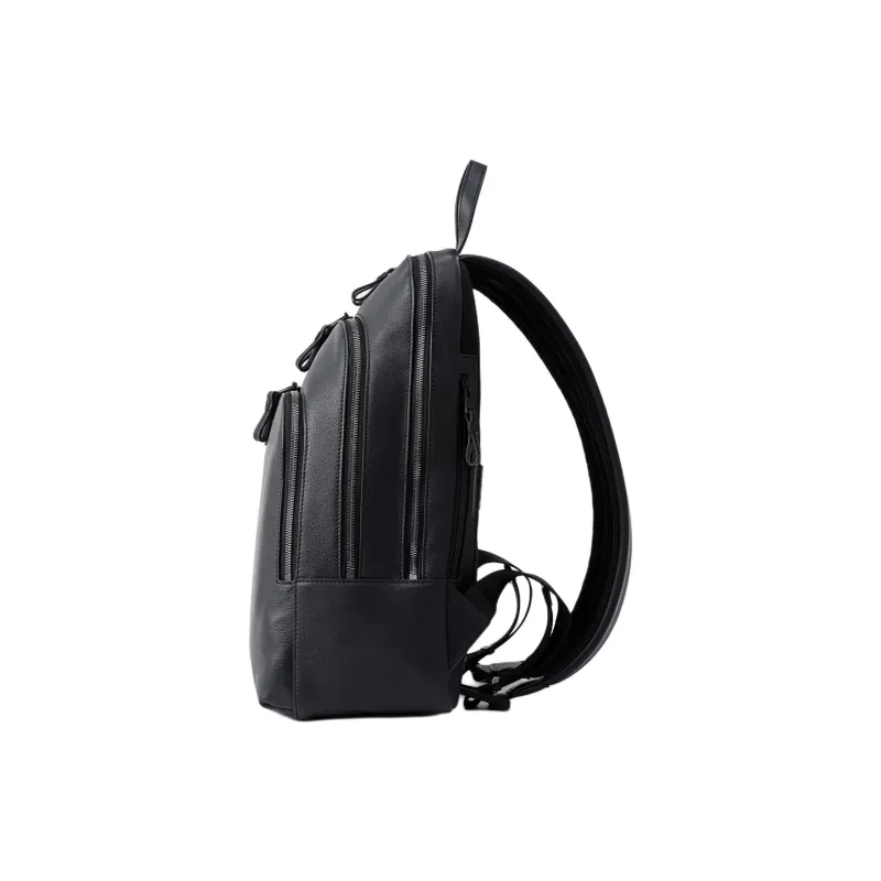 FION Mountain And Sea Journey Series Cow Leather Backpack Regular Men's Black-2