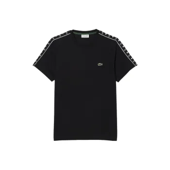 LACOSTE Logo tape Cotton T shirt