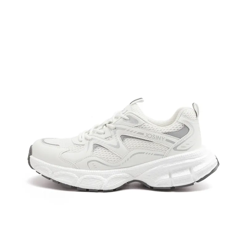 JOSINY Chunky Sneakers Women's Low Top Beige Gray/Champagne Gold-1