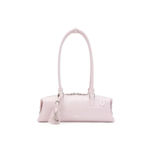 MCMIKO Cow Leather Shoulder Bag Women
s Tranquil Black/Cherry Blossom Pink