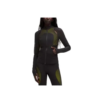 Lululemon x SLNSH Define Mesh SS25 Jacket Women's Black/Serpentinite Yellow/BLK/YLSR