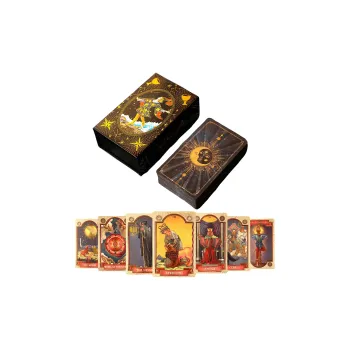 ZIHU Black Gold Sun Tarot Card PVC Plastic Brand Waterproof 78 Card Deck Board Games