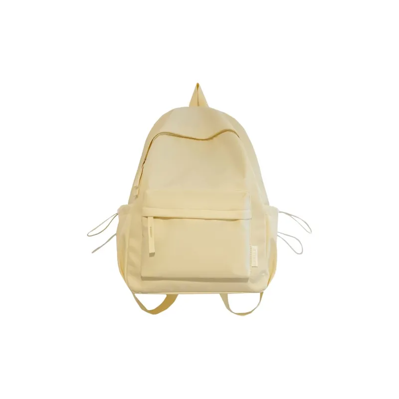 Tonlion Nylon Fabric Backpack Unisex Black/Yellow/White-2