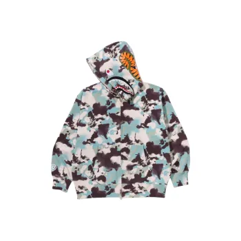 A BATHING APE Map Camo Shark Relaxed Fit Full Zip Hoodie
