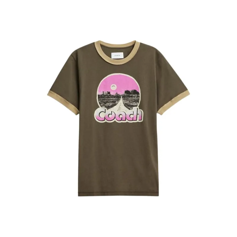 COACH T Shirts Men Brown-0