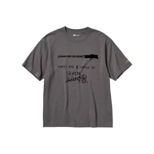 Jean michel Basquiat X UNIQLO Basquiat Collaboration T Shirts Unisex Gray