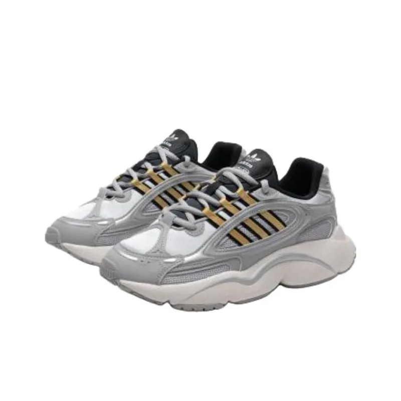Adidas Originals Ozmillen Abrasion Resistant Slip Resistant Low Top Casual Shoes Women's White Gray-1
