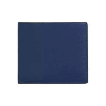 COACH Coin Wallet Smooth Calf Leather Wallet Men's Dark Blue