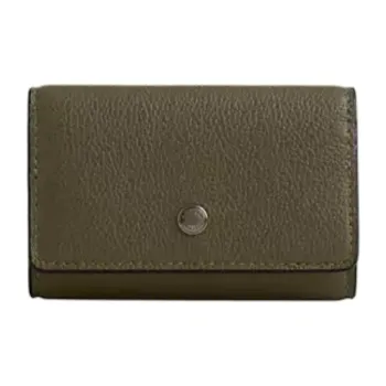 COACH Key Case Leather Key Pouch Mini Men's Green