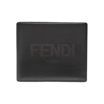 FENDI Calfskin Wallets With Money Clip Men's Black