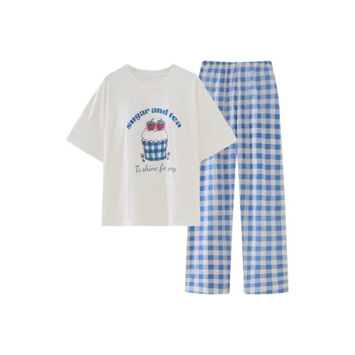 XIAFENYAN Pajama Set Women's Blue