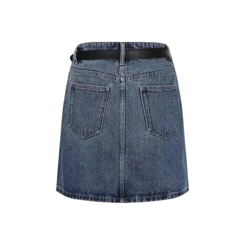 URBAN REVIVO Denim Short Skirts Women's Blue-1