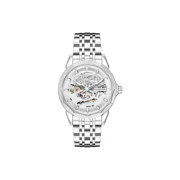 Corriberty Mechanical Movement Stainless Steel Strap Watch Men's Watches White Dial