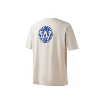 NBA Drop Shoulder Sleeve T Shirt Unisex Light Gray White