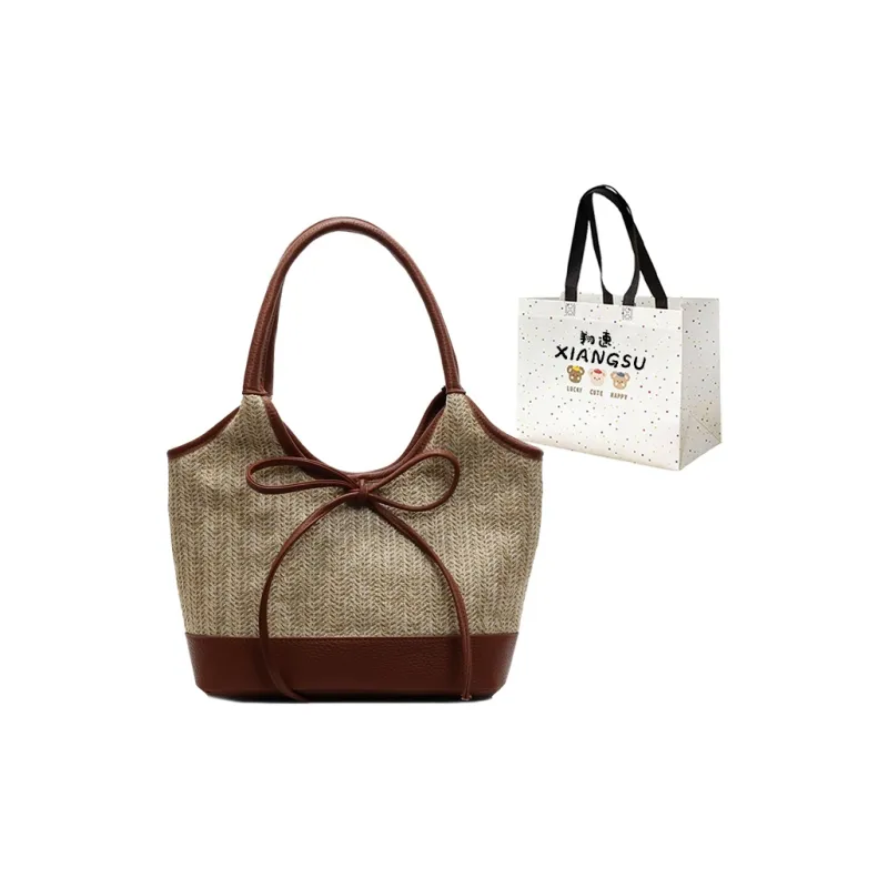 XIANGSU Straw Woven Shoulder Bag Women's Multicolor-14