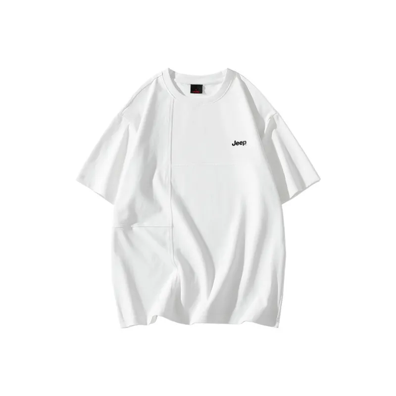 Jeep Casual Loose Fit Pullover Crew Neck Short Sleeved T Shirts Unisex-0